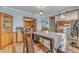 Dining area with table and chairs and view of the kitchen and living room at 217 Stephen Taylor Rd, Wake Forest, NC 27587