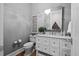 Bathroom showcasing a vanity with marble countertop and decorative details at 219 Colvard Park Dr, Durham, NC 27713