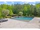 Stunning pool featuring a modern design and lounge chairs, surrounded by beautiful landscaping at 219 Colvard Park Dr, Durham, NC 27713