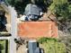 Overhead shot of the lot showing its size and how it sits between neighboring houses at 2709 Rothgeb Dr, Raleigh, NC 27609