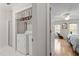 Laundry area with washer, dryer, and storage shelves at 318 Mccauley St # 2, Chapel Hill, NC 27516