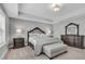 Comfortable primary bedroom with a tray ceiling, carpet, and lots of natural light at 3460 Willow Green Dr, Apex, NC 27502