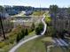 Aerial view of a scenic walking trail through a residential area at 3460 Willow Green Dr, Apex, NC 27502