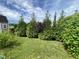 Landscaped backyard with trees and a lawn at 401 Lawton Dr, Haw River, NC 27258