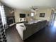 Spacious living room with fireplace, hardwood floors, and plenty of natural light at 401 Lawton Dr, Haw River, NC 27258
