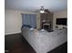 Spacious living room featuring a fireplace, mantel and large couch at 401 Lawton Dr, Haw River, NC 27258