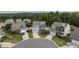 Aerial view of homes in the neighborhood, featuring manicured lawns and private driveways at 50 Dover Ridge Ct, Chapel Hill, NC 27517