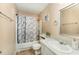 Neutral full bathroom with tub, shower, single sink, and vanity at 5816 Pointer Dr # 102, Raleigh, NC 27609