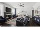 Bright living room boasts fireplace, recessed lighting, and comfortable seating at 804 Chancellors Ridge Dr, Durham, NC 27713