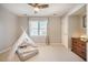 Bedroom featuring a ceiling fan, a window, and a tent at 8600 Paddle Wheel Dr, Raleigh, NC 27615