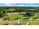 An aerial view shows multiple new homes in a community with lots of green space and trees at 9315 Turkey Way, Middlesex, NC 27557