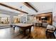 Expansive game room with pool table and seamless transition into the Gathering room at 1004 Colworth Way, Raleigh, NC 27614