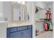 Bathroom featuring a stylish vanity and walk-in closet at 1129 Sequoia Creek Ln, Cary, NC 27519
