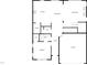 First floor floor plan showing kitchen, dining area, living room, bedroom, bathroom and garage at 120 Breyla Way, Holly Springs, NC 27540