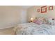 Comfortable bedroom showcasing bright, natural light and floral bedding at 146 Skyros Loop, Cary, NC 27519