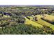 This aerial view showcases the property, bordered by mature trees and pastures at 220 Epps Clark Rd, Siler City, NC 27344