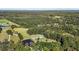 Stunning aerial view of an estate with a lush green landscape, a serene pond, and a private residence at 220 Epps Clark Rd, Siler City, NC 27344
