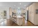 Spacious kitchen with stainless steel appliances, a center island, and hardwood floors at 220 Epps Clark Rd, Siler City, NC 27344