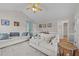Bright living room featuring a fireplace, vaulted ceilings, and hardwood floors at 23 Sparkle Ln, Garner, NC 27529