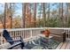 Inviting outdoor deck furnished with chairs and a table, perfect for relaxing or entertaining at 3212 Oxford Dr, Durham, NC 27707