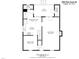 Detailed first-floor floor plan featuring a living room, kitchen, dining room, and deck, illustrating the home's layout and dimensions at 3304 Glen Currin Dr, Raleigh, NC 27612