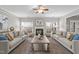Comfortable living room featuring plush seating, a fireplace, and lots of natural light from bright windows at 3732 Coach Lantern Ave, Wake Forest, NC 27587