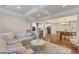 Spacious open floor plan with living room, dining area, and kitchen at 410 Bent Tree Ln, Cary, NC 27519