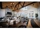 Clubhouse with stone fireplace, vaulted ceilings, and views of pool at 50 Sneed Ln, Fuquay Varina, NC 27526