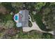 Aerial view of the home showing the backyard swimming pool and deck at 515 S Woodland Rd, Henderson, NC 27536