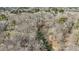 Aerial landscape showcasing the property's neighborhood surroundings with a stream flowing through a wooded area at 5704 Whippoorwill St, Durham, NC 27704