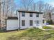 Charming two-story home featuring a classic white brick exterior and a light blue front door at 5704 Whippoorwill St, Durham, NC 27704