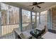 Relaxing screened porch with comfortable seating and a view of the backyard at 6236 Annabella Rd, Rocky Mount, NC 27803