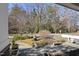 Landscaped front yard featuring interesting trees and shrubbery, and stone walkway at 920 W Johnson St, Raleigh, NC 27605