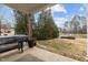 View of the back yard featuring an outdoor grill and lake at 1104 Pebblestone Dr, Durham, NC 27703