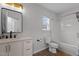 This bathroom features modern fixtures and a shower tub at 1104 Pebblestone Dr, Durham, NC 27703