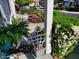 View from porch looking out on colorful landscaping at 11843 Canemount St, Raleigh, NC 27614