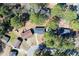 Aerial view of a residential neighborhood showcasing tree-lined streets and well-spaced homes at 1216 York St, Rocky Mount, NC 27803
