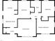 Detailed floor plan showcasing the layout of the kitchen, bedrooms, living room, and primary bedroom at 1216 York St, Rocky Mount, NC 27803