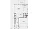 Detailed first floor floorplan featuring the kitchen, gathering room, dining, garage and half bath at 182 Blue Butterfly Dr, Angier, NC 27501