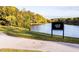 Lakeside Walking Trails sign by a lake at 182 Blue Butterfly Dr, Angier, NC 27501