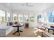 Bright sunroom with light wood flooring and a cozy seating area at 200 Arlington Cir Cir, Sanford, NC 27330