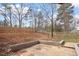 Backyard featuring brick patio and wood fencing at 2121 Ramsgate St, Raleigh, NC 27603