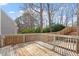 Backyard features a wooden deck overlooking partial fencing at 2121 Ramsgate St, Raleigh, NC 27603