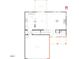 Layout of home's first floor, featuring kitchen, nook, powder room and garage at 28 Longdale Dr, Graham, NC 27253