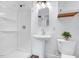 Bright and clean bathroom featuring modern fixtures and stylish design at 307 S Main St, Four Oaks, NC 27524
