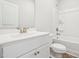 Bathroom with a white vanity and shower at 425 Legacy Dr, Youngsville, NC 27596