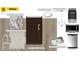 Kitchen design board showcasing elegant cabinet, faucet, countertops, appliances, and backsplash at 51 Robert Howe Dr, Fuquay Varina, NC 27526