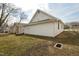 Backyard featuring a grassy area and a glimpse of neighboring properties at 847 Estes St, Durham, NC 27701