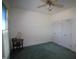 Bedroom with neutral walls, ceiling fan, and double closets at 100 Sandy Hook Way, Cary, NC 27513