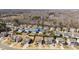 Aerial view of the neighborhood showcasing the home's location and surrounding landscape at 1008 Scotch Pine Way, Mebane, NC 27302